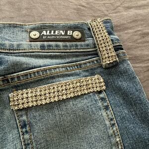 Allen B. by Allen Schwartz Bootcut Jeans Rhinestone Embellished Low Rise 29L Y2K